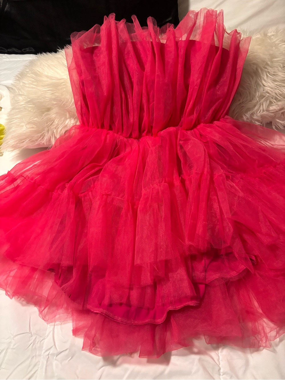 Fashion Nova Hot Pink Layered Tulle Party Dress